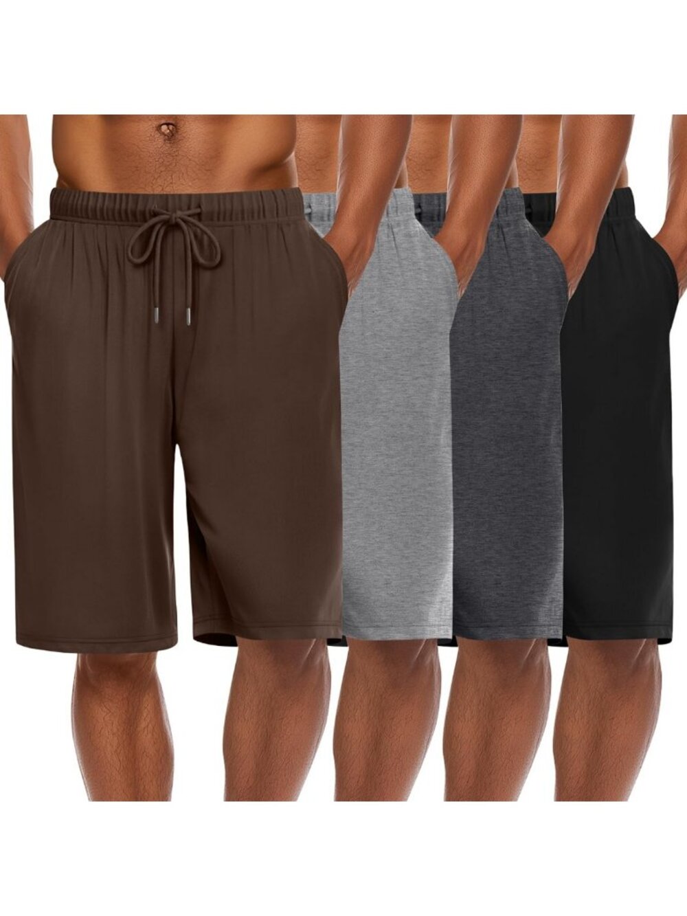 Cozy 4-Pack Men's Pajama Shorts Set | Soft, Breathable Sleepwear for Comfort